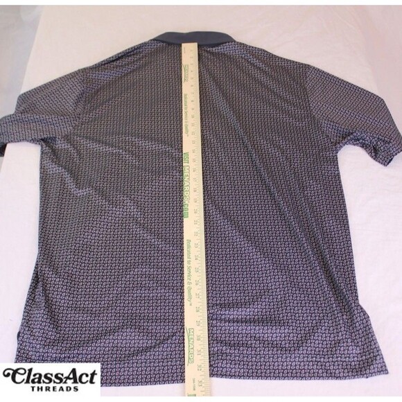 FOOTJOY FJ Blue Geo Metric Short Sleeve Logo Golf Polo Shirt Men's XL - Picture 6 of 9